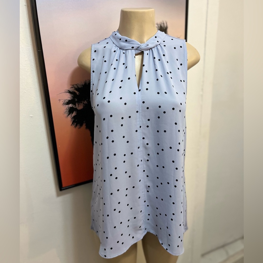 LOFT Polkadot Mock Neck Blouse